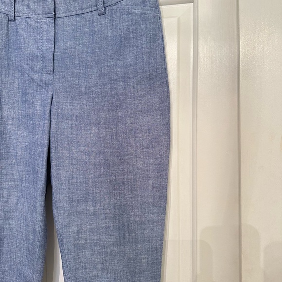 Talbots Petite Chambray Cropped Pants - Picture 3 of 6